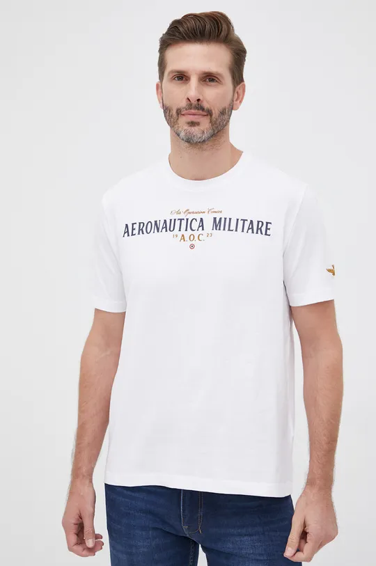 λευκό Μπλουζάκι Aeronautica Militare Ανδρικά