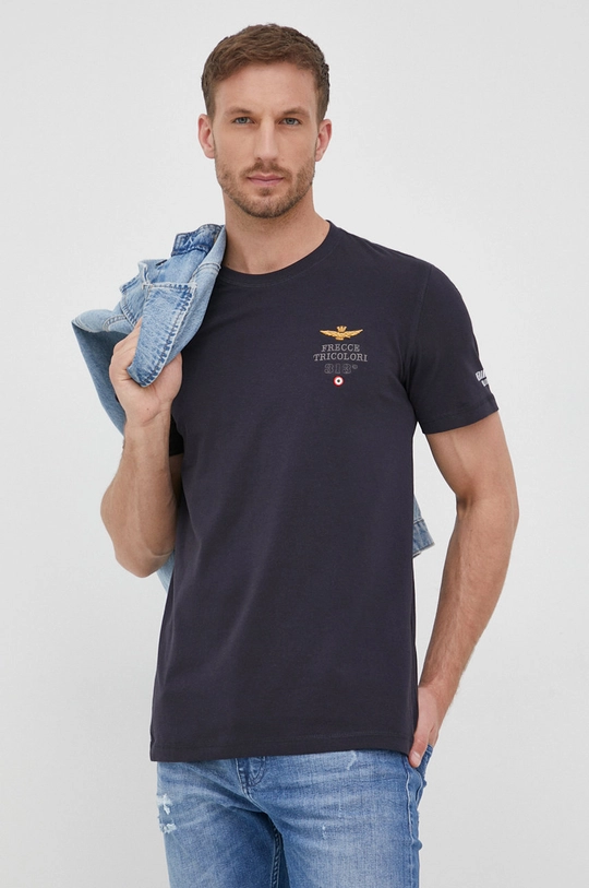 granatowy Aeronautica Militare t-shirt Męski