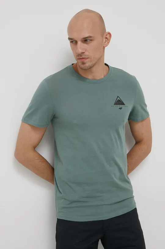 πράσινο Βαμβακερό μπλουζάκι 4F Ανδρικά