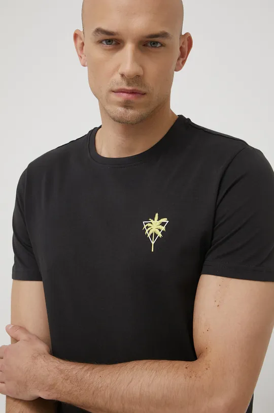 Βαμβακερό μπλουζάκι 4F μαύρο