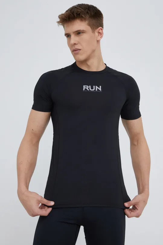 czarny 4F t-shirt do biegania