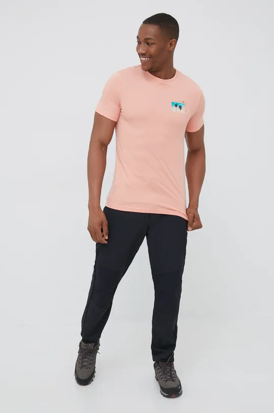 różowy 4F t-shirt bawełniany Męski