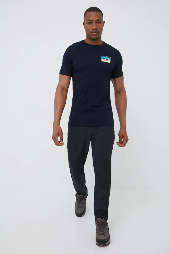 Βαμβακερό μπλουζάκι 4F σκούρο μπλε