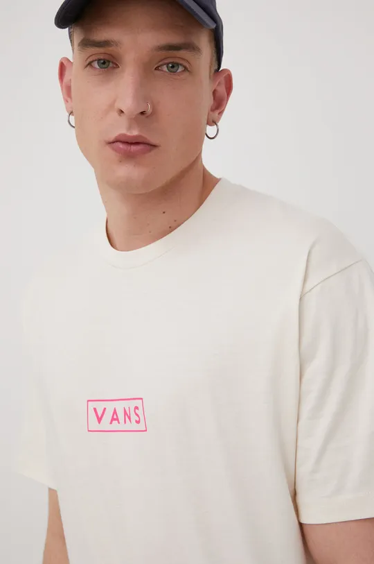 beżowy Vans t-shirt bawełniany