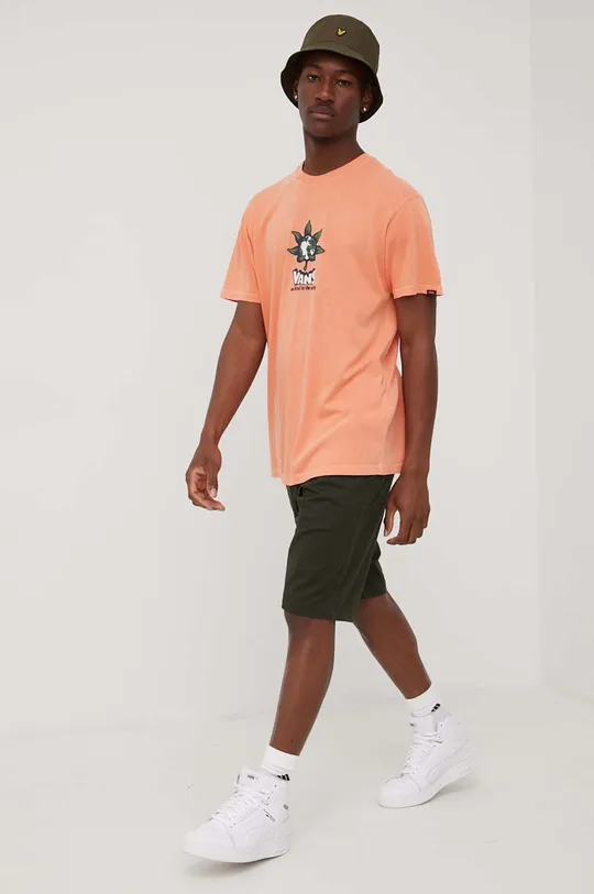 Bavlnené tričko Vans oranžová