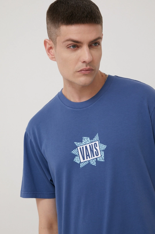 niebieski Vans t-shirt bawełniany