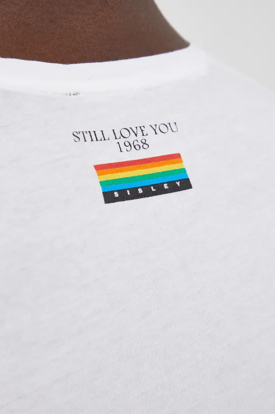 Sisley t-shirt bawełniany 3CZAS100L.921