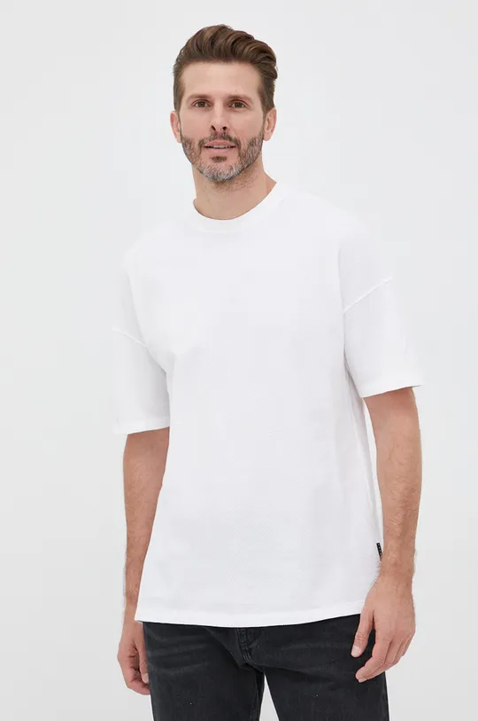 biela Bavlnené tričko Sisley