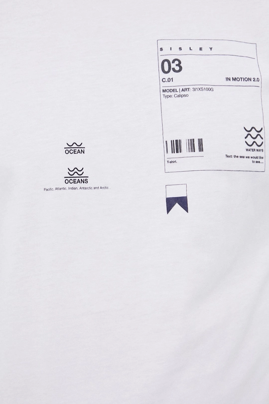 Sisley t-shirt bawełniany Męski