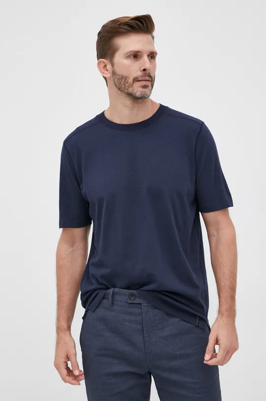 mornarsko modra Bombažen t-shirt Sisley Moški