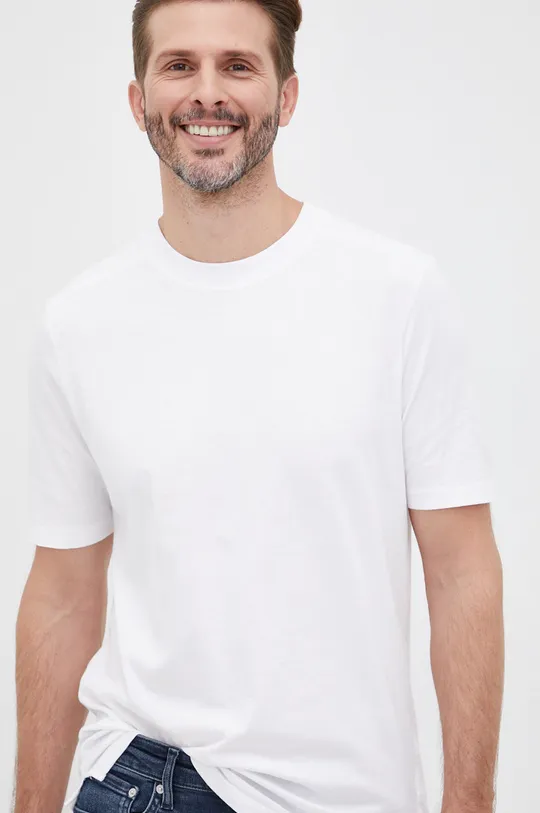 λευκό Βαμβακερό μπλουζάκι Sisley Ανδρικά