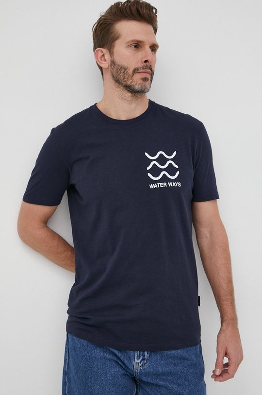 námořnická modř Bavlněné tričko Sisley Pánský