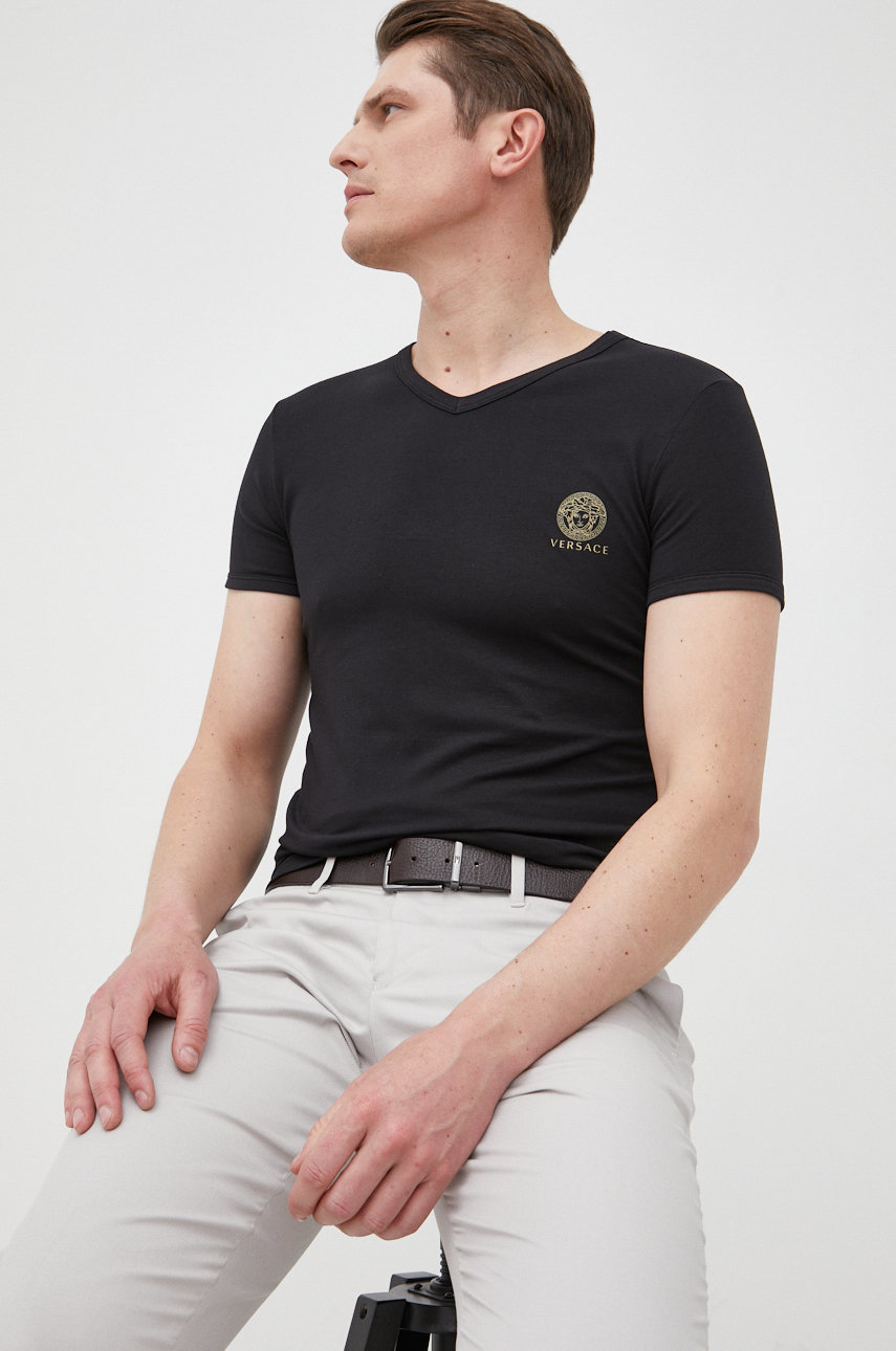 Versace tshirt men’s black color buy on PRM
