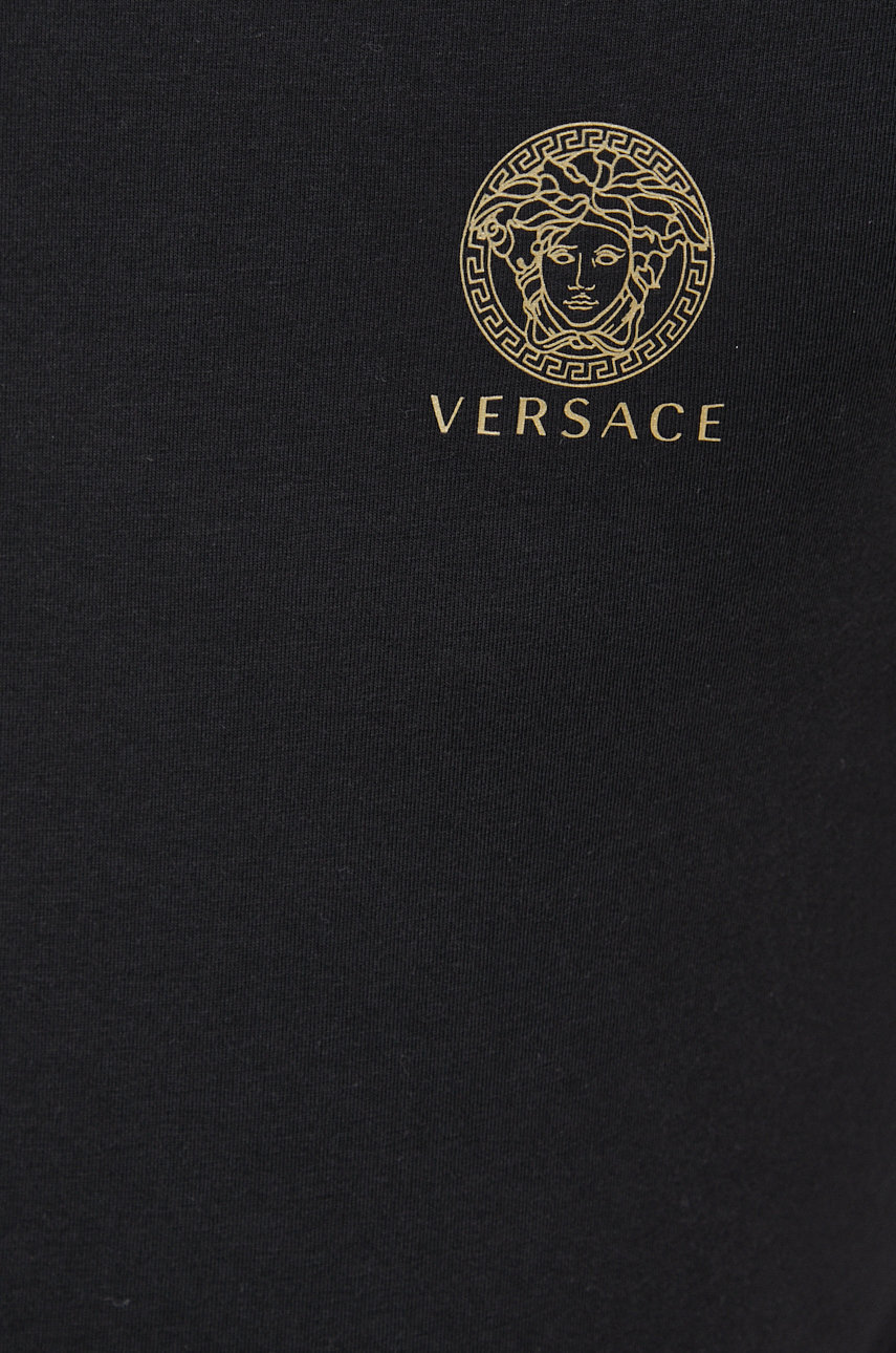 Versace Men Black Cotton T-Shirt