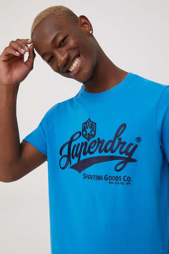 niebieski Superdry t-shirt bawełniany