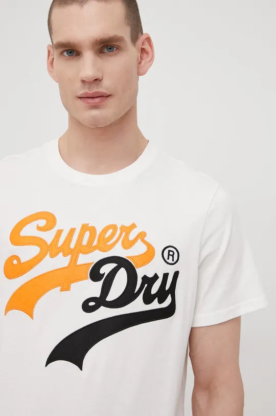 biały Superdry t-shirt bawełniany Męski