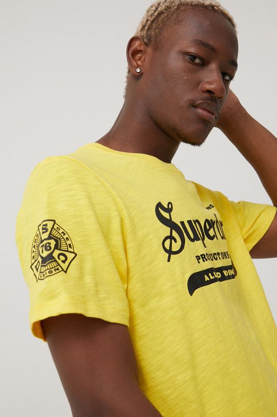 žlutá Bavlněné tričko Superdry