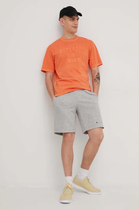 Superdry t-shirt bawełniany pomarańczowy