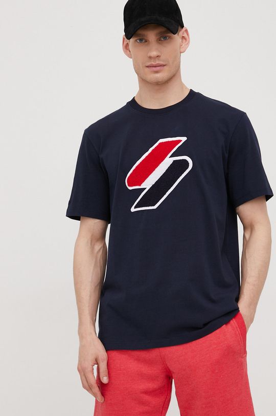 námořnická modř Bavlněné tričko Superdry Pánský