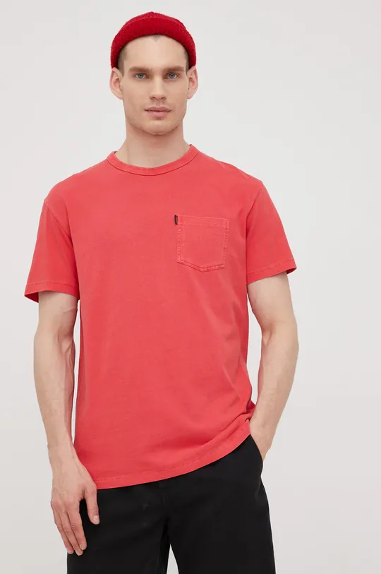 červená Bavlnené tričko Superdry Pánsky