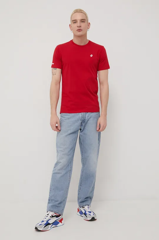 Superdry t-shirt bawełniany czerwony
