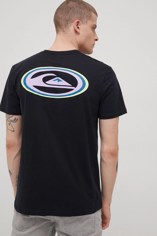 czarny Quiksilver t-shirt bawełniany