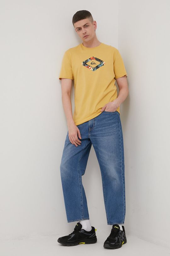 żółty Quiksilver t-shirt bawełniany Męski