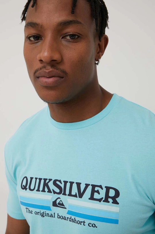 niebieski Quiksilver t-shirt bawełniany