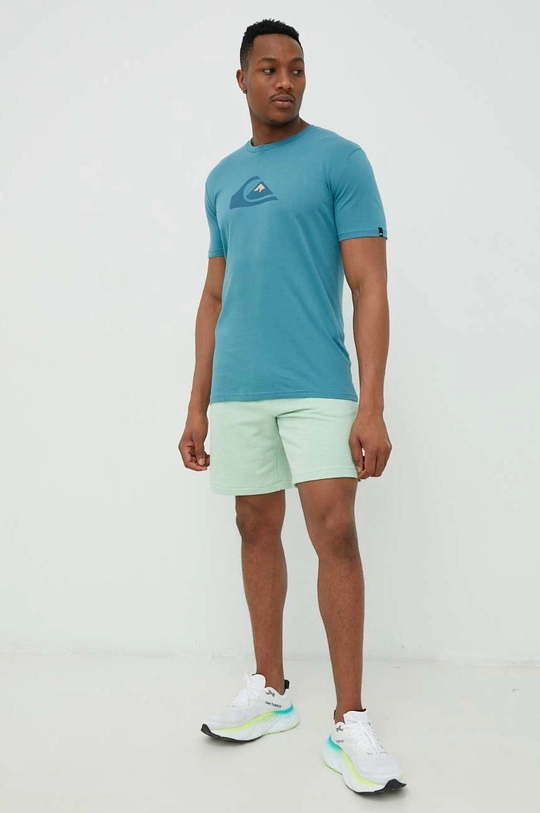 Quiksilver t-shirt bawełniany turkusowy