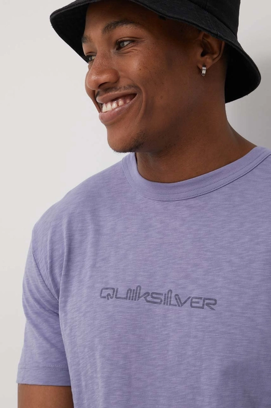 fioletowy Quiksilver t-shirt bawełniany