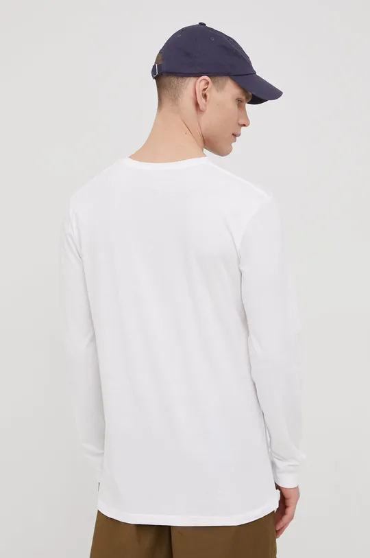 Bavlnené tričko s dlhým rukávom Quiksilver biela