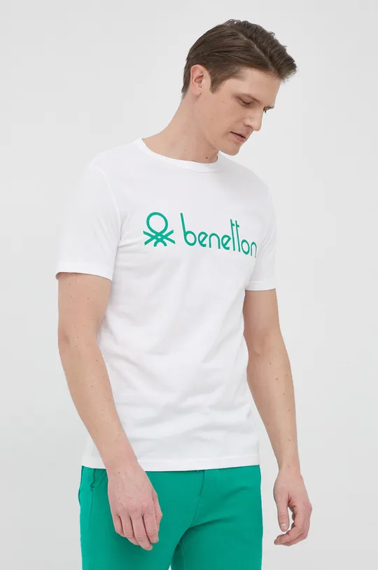 білий Бавовняна футболка United Colors of Benetton