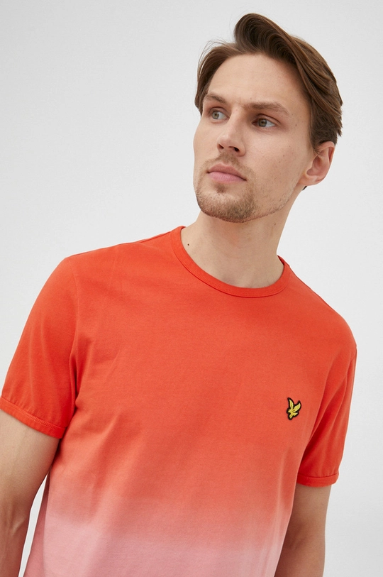 oranžová Bavlnené tričko Lyle & Scott