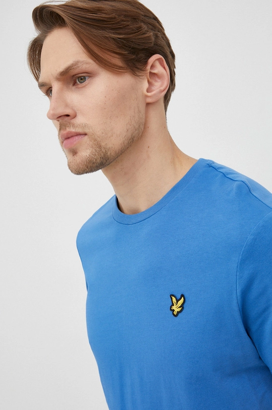 modrá Bavlnené tričko Lyle & Scott