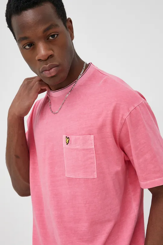 ροζ Βαμβακερό μπλουζάκι Lyle & Scott