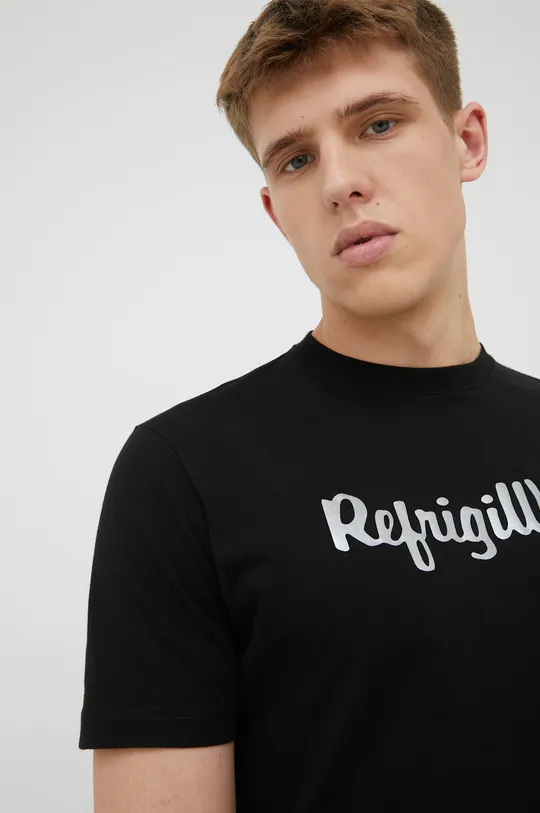 Βαμβακερό μπλουζάκι RefrigiWear μαύρο
