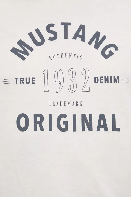 Βαμβακερό μπλουζάκι Mustang μπεζ