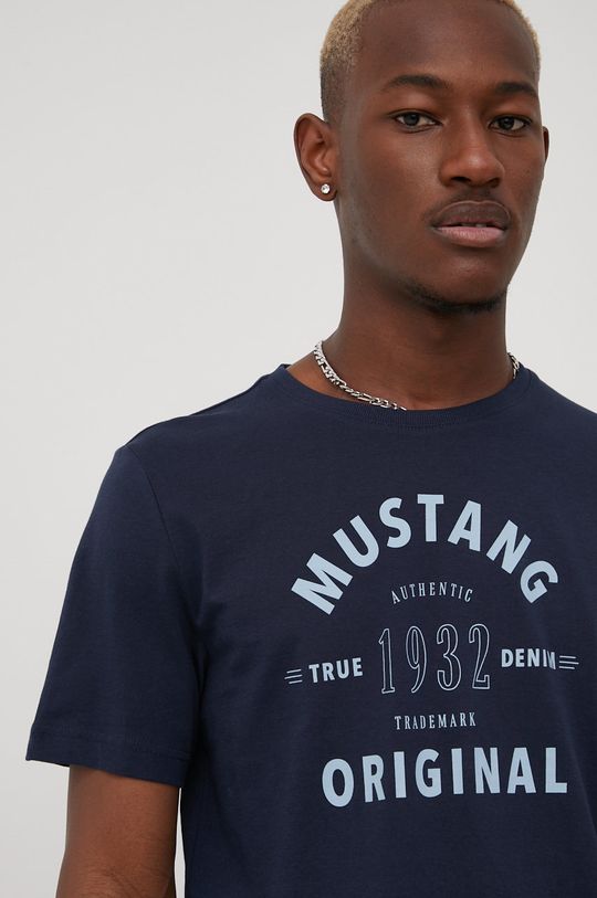 námořnická modř Bavlněné tričko Mustang
