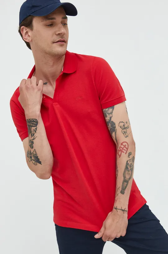 κόκκινο Βαμβακερό μπλουζάκι πόλο s.Oliver Ανδρικά