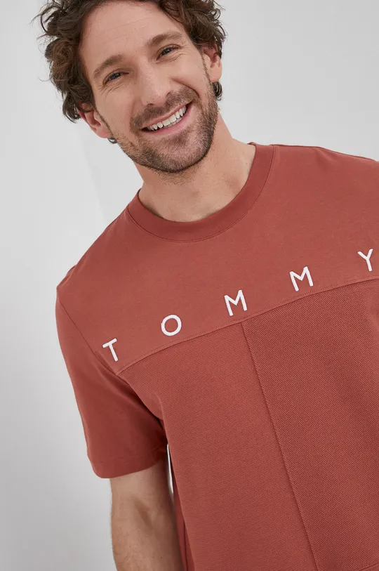oranžová Bavlnené tričko Tommy Hilfiger