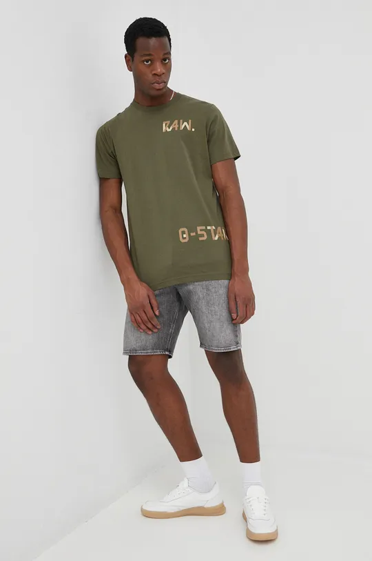 Bavlnené tričko G-Star Raw zelená