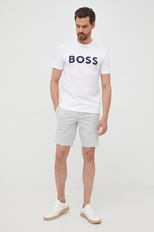 BOSS t-shirt bawełniany BOSS CASUAL 50469648 biały