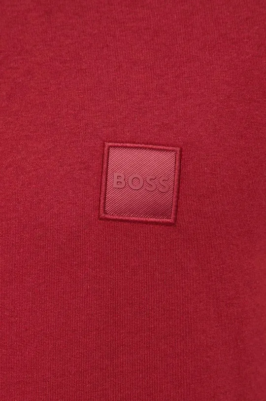 burgundské Bavlnené tričko BOSS BOSS CASUAL