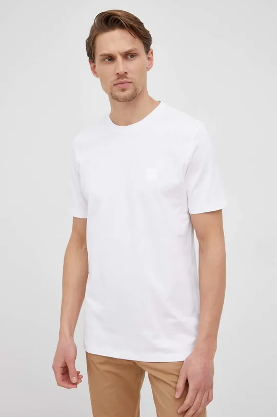 bijela Pamučna majica BOSS CASUAL