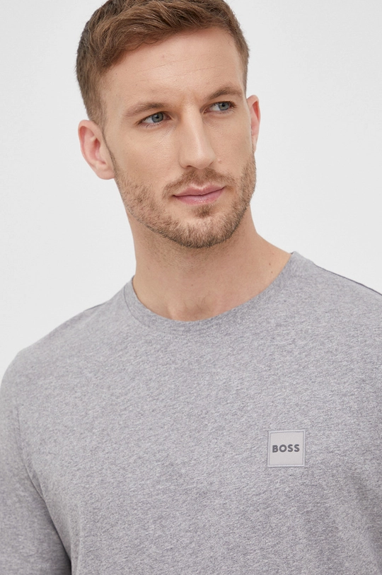 szary BOSS t-shirt bawełniany BOSS ORANGE 50472584