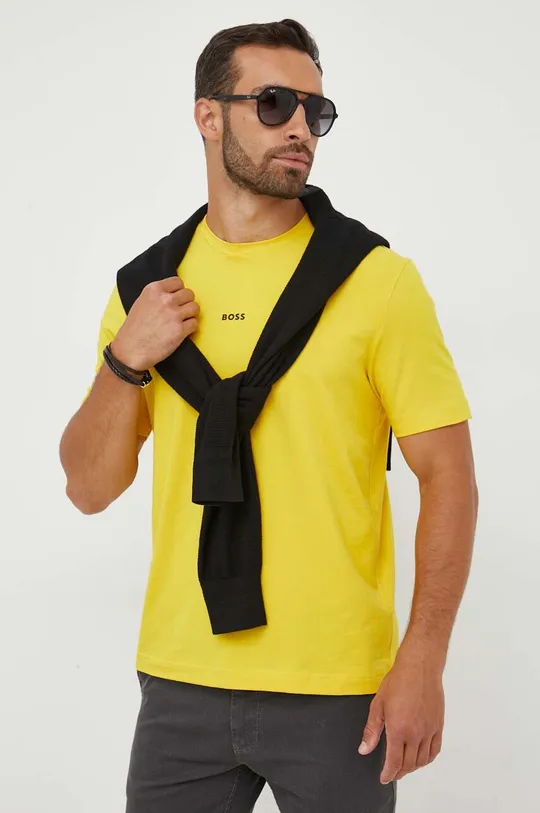 żółty BOSS t-shirt BOSS ORANGE Męski