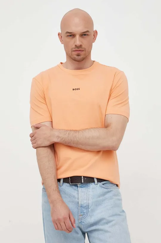 BOSS t-shirt BOSS ORANGE pomarańczowy