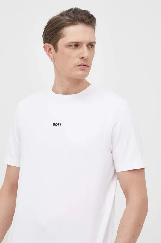 biały BOSS t-shirt BOSS ORANGE Męski