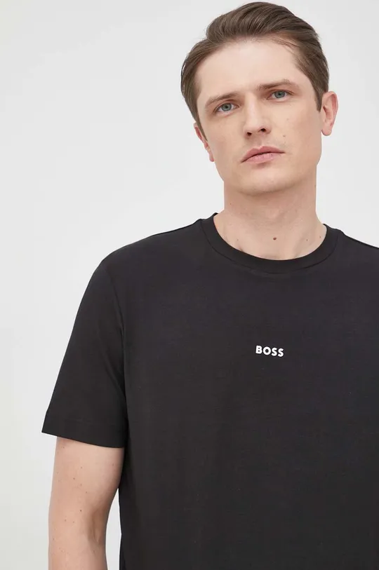 czarny BOSS t-shirt BOSS ORANGE Męski