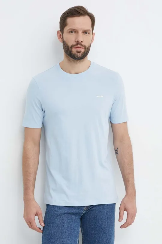 HUGO t-shirt bawełniany niebieski